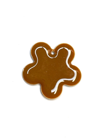Picture of Candy Flower pendant 27mm Brown x1