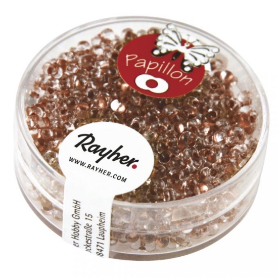 Picture of Peanut beads Rayher 2x4mm Crystal Lined Copper x18g