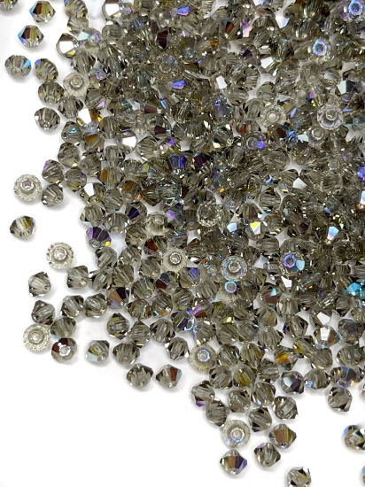 Picture of Preciosa Bead Rondell 3mm Black Diamond Glitter x100