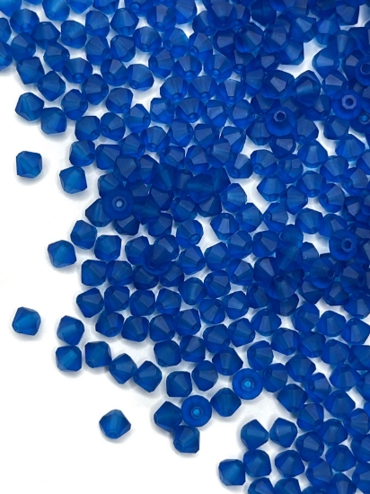 Picture of Preciosa Bead Rondell 4mm Capri Blue Mat x100