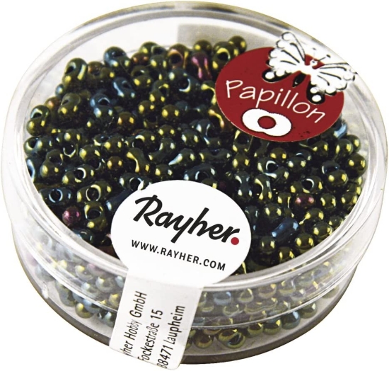 Picture of Peanut beads Rayher 3.2x6.5mm Green Iris x18g 