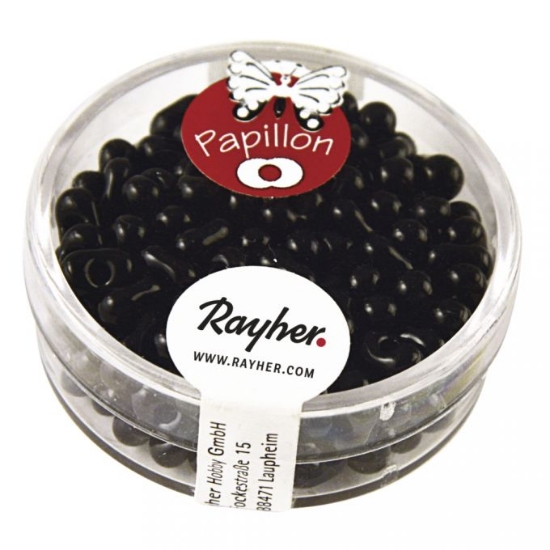 Picture of Peanut beads Rayher 3.2x6.5mm Jet x18g