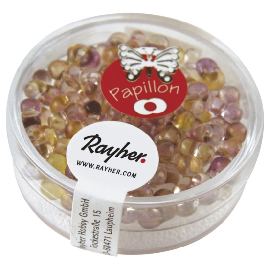 Picture of Peanut beads Rayher 3.2x6.5mm Duo Tone Coral Orchid x10g