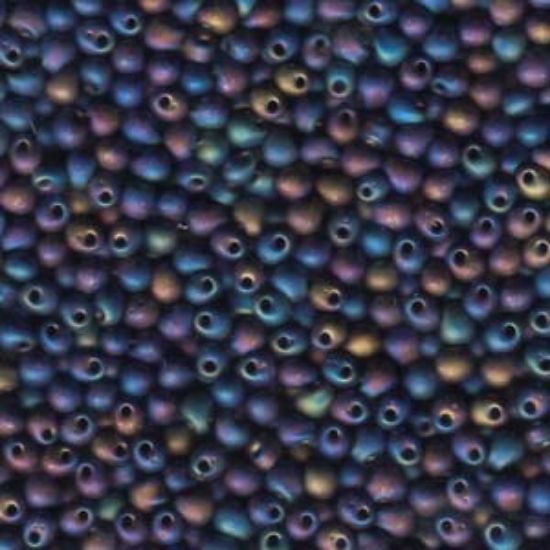 Picture of Miyuki Drop 3.4mm 401FR Mat Black AB x10g