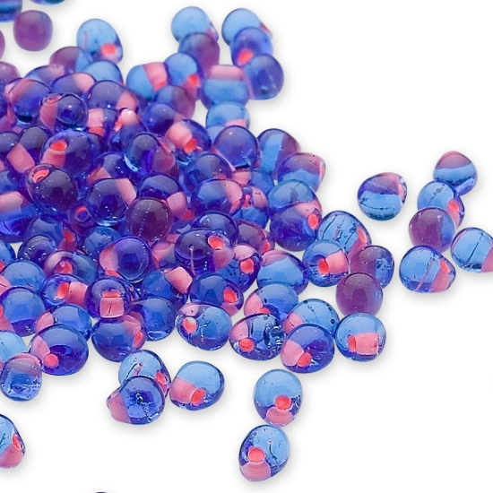 Picture of Miyuki Drop 3.4mm F30 Cobalt Lined Pink x10g 