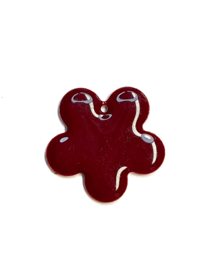 Picture of Candy Flower pendant 27mm Bordeaux x1