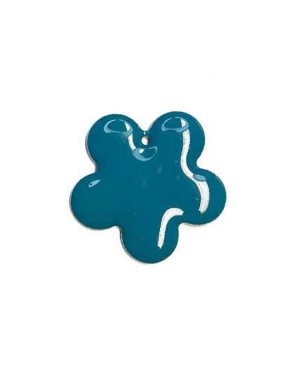 Picture of Candy Flower pendant 27mm Blue x1