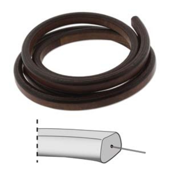 Picture of Licorice Hollow Leather 10x7mm Brown x40cm