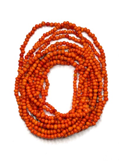 Picture of Vintage Glass beads 4mm round Orange x38cm