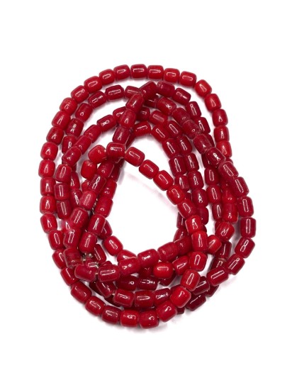 Picture of Vintage Glass beads 6mm round Red x35cm