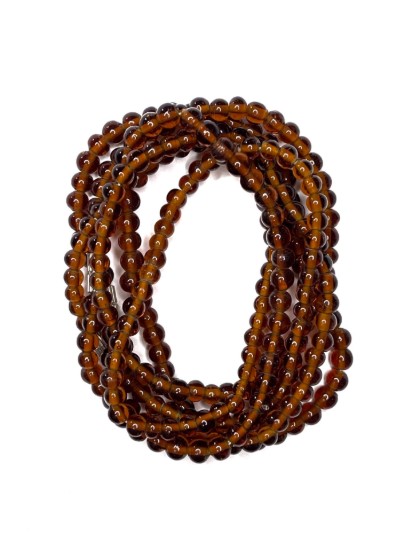 Picture of Vintage Glass beads 6mm round Brown x40cm