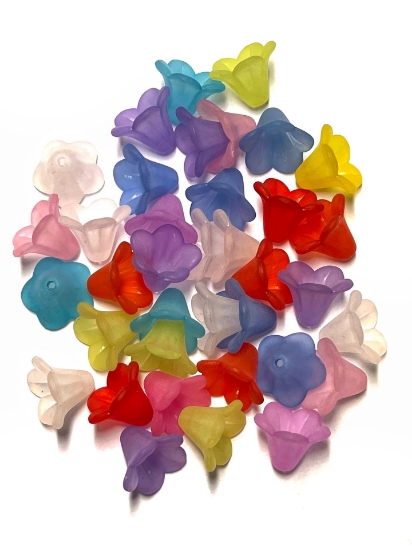 Picture of Acrylic Bead Cap Flower 14x10mm Mix Mat x50
