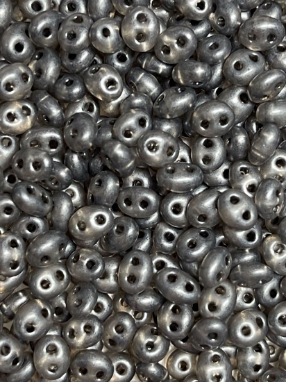 Picture of Preciosa Twin Beads 2.5x5mm Dark Grey Pearl x10g