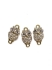 Picture of Charm Owl w/ crystals and 2 rings 20x10mm Gold Plate x1