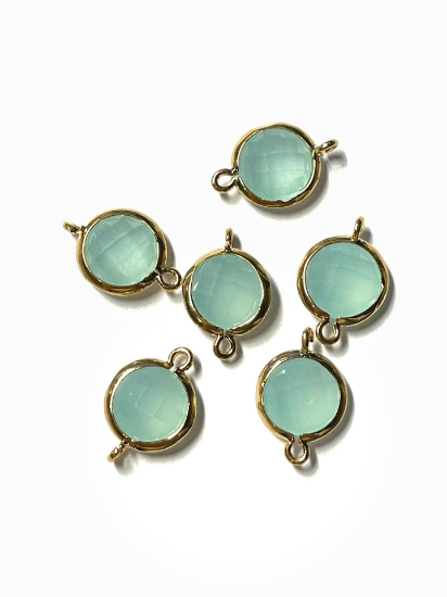 Picture of Connector Glass 12mm Green Opal x1