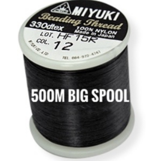 Picture of 500m BIG SPOOL - Miyuki Beading thread 0.25 mm Black (n°12)