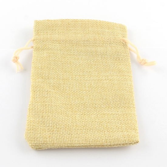 Picture of Burlap Pouch 18x13cm Lemon Chiffon x5