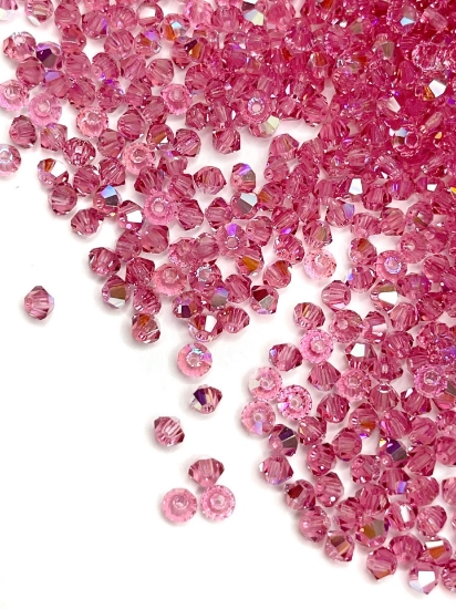 Picture of Preciosa Bead Rondell 4mm Rose Glitter x100