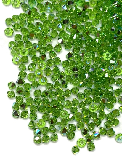Picture of Preciosa Bead Rondell 4mm Peridot Glitter x100