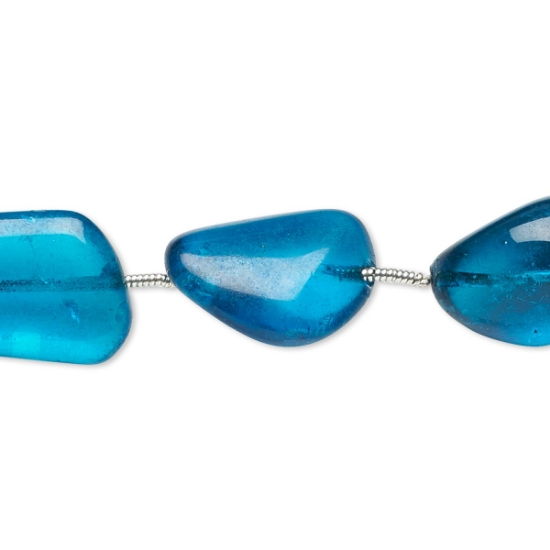 Picture of Glass bead Nugget Aqua Blue x5