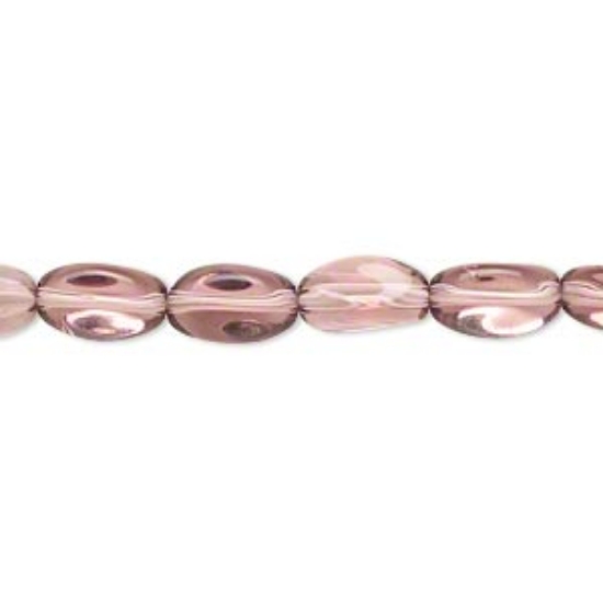 Picture of Glass beads Oval 8x6mm Translucent Light Purple x35 