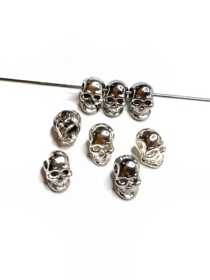 Picture of Skull Bead 8x5mm Silver x5