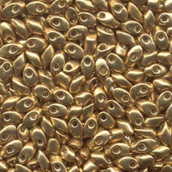 Picture of Miyuki Long Magatama 4x7mm 4202 Duracoat Galvanized Gold x10g