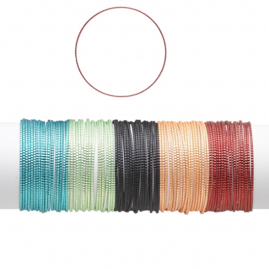 Picture of 99 cent Deal - Bangle Bracelets Anodized Aluminum 2mm Fall Tones x5