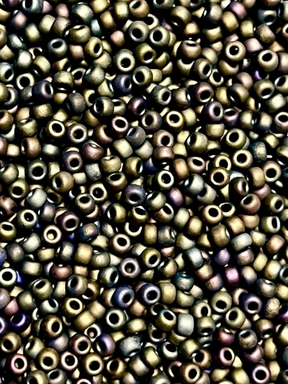 Picture of Miyuki Rocaille 11/0 2013 Metallic Dark Olivine Iris Mat x10g