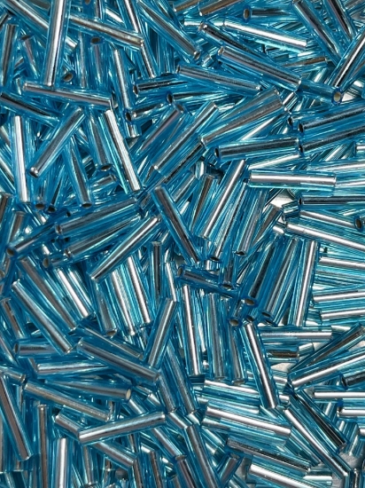 Picture of Toho Bugle #3 (9 mm) 23 Silver Lined Aqua x10g