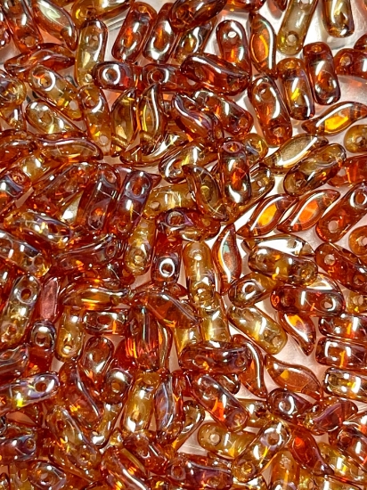 Picture of StormDuo 2-hole 3x7mm Crystal Full Apricot Medium x50 