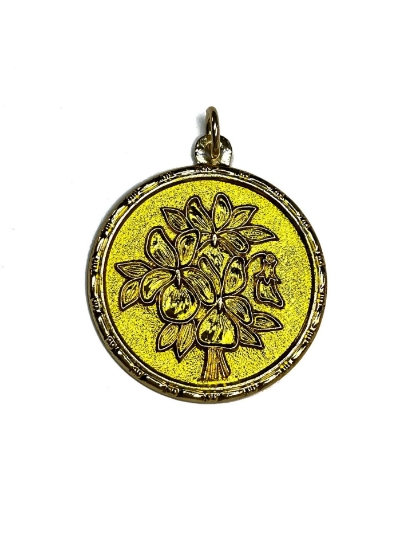 Picture of Vintage Bohemian Pendant 32mm "Bouquet" Yellow x1