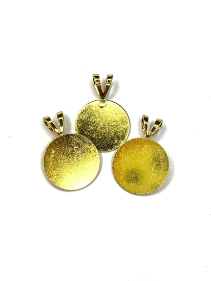 Picture of Bail glue-on Round 16mm Gold Plate x1