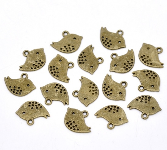 Picture of Charm Bird 16x13mm Brass x10