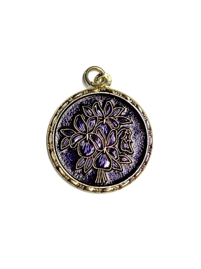 Picture of Vintage Bohemian Pendant 32mm "Bouquet" Purple x1