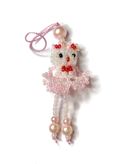 Picture of Zipper pull Beaded Ballerina Pink x1