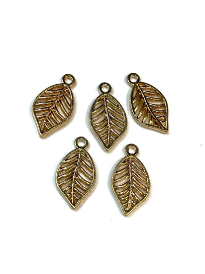 Picture of Filigree Leaf 20x11mm Gold Tone x5
