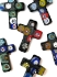 Picture of Millefiori Glass Bead Cross 37x27mm Black x1