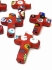 Picture of Millefiori Glass Bead Cross 37x27mm Red x1 