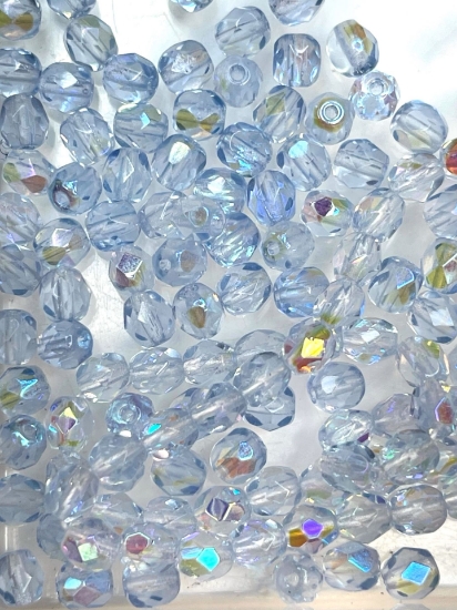 Picture of Fire-Polished 4mm Crystal Light Sapphire x100
