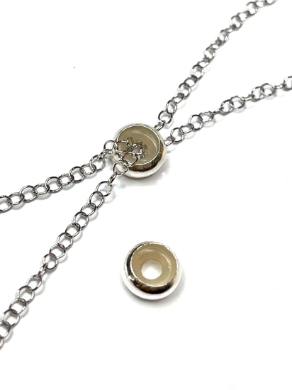 Picture of 925 Silver Bead keeper 7x3mm Rondelle w/ 1.5-2mm hole x1