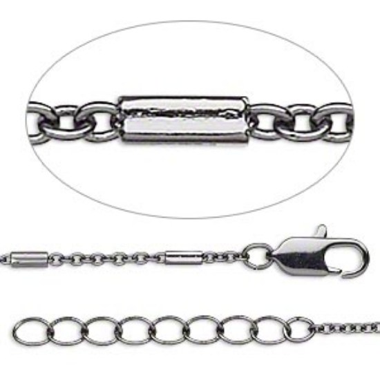 Picture of Necklace 40cm Cable Chain Gunmetal x1