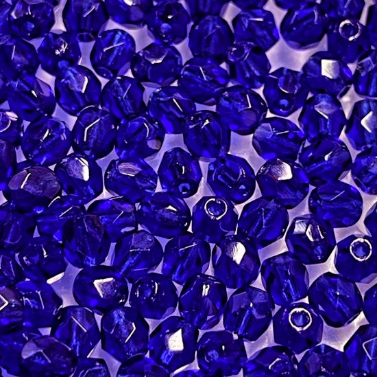 Picture of Fire-Polished Glass bead 4mm Royal Blue x100