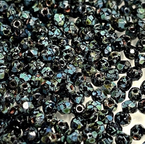 Picture of Fire-Polished 3mm Jet Picasso x100