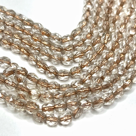 Picture of Fire-Polished 4mm Crystal Copper Lined x100
