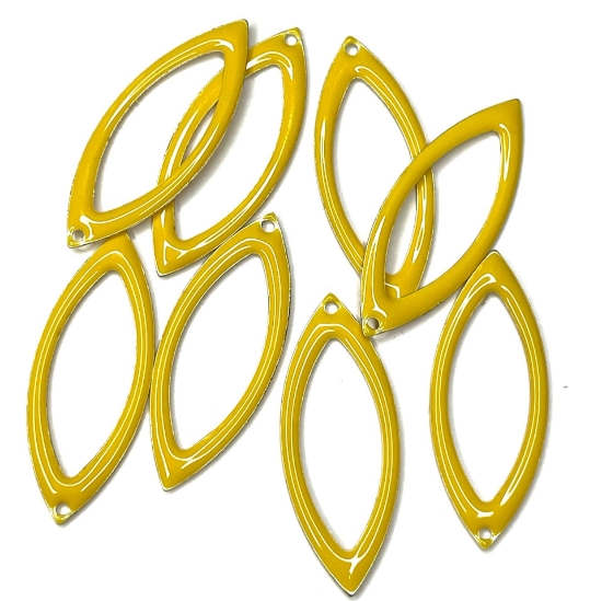 Picture of Candy Epoxy open marquise pendant 35x14mm Yellow x1