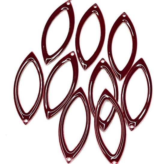 Picture of Candy Epoxy open marquise pendant 35x14mm Bordeaux x1