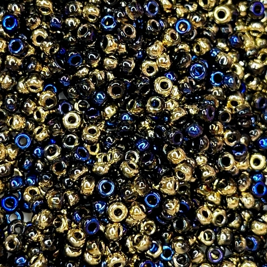 Picture of Miyuki Rocaille 8/0 55072 Black California Blue x10g
