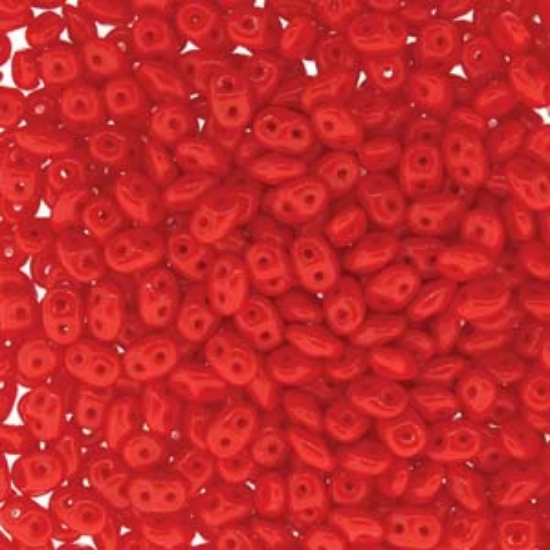 Picture of MiniDuo 2x4mm Opaque Coral Red x10g