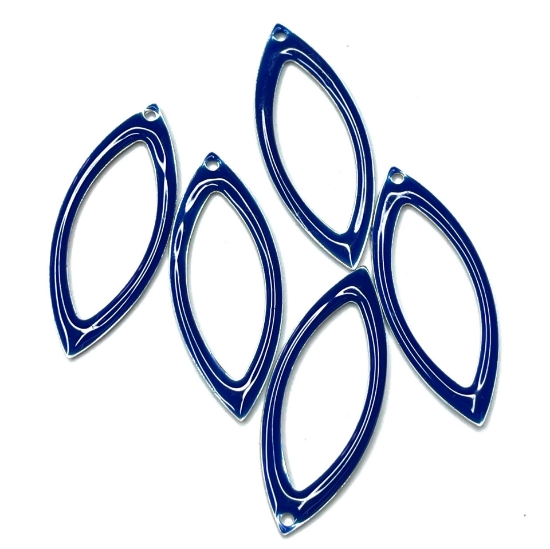 Picture of Candy Epoxy open marquise pendant 35x14mm Navy Blue x1